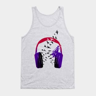 Headphone music Double bass Tank Top